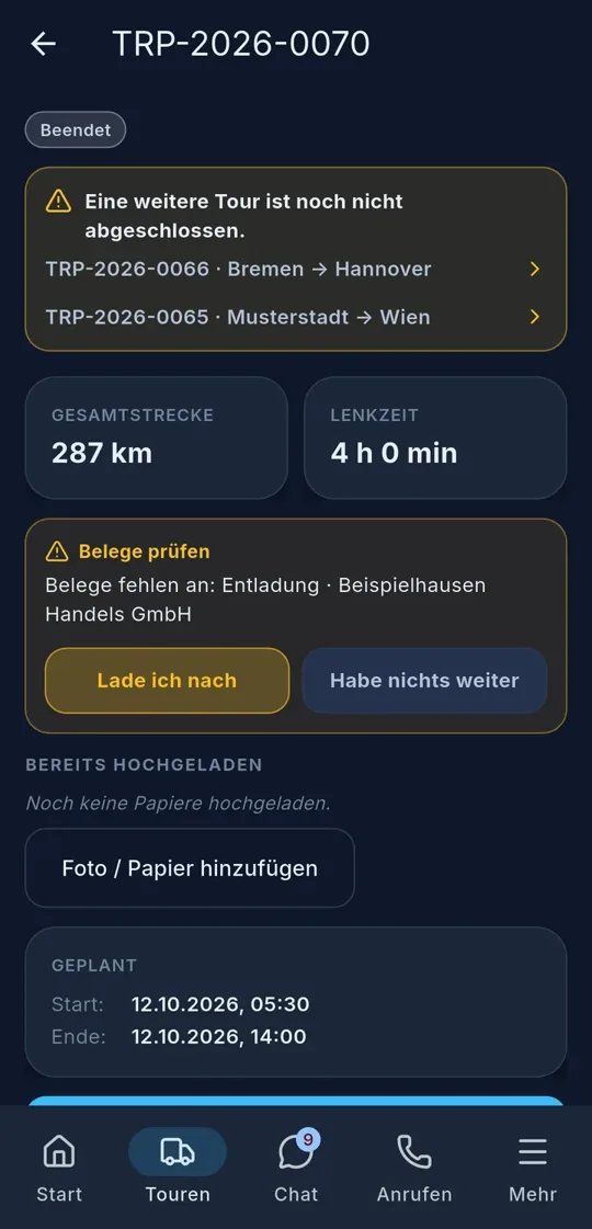 Belege prüfen: was fehlt, direkt nachreichen