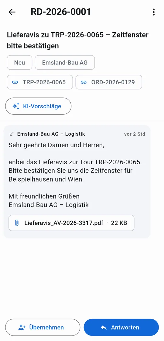Kundenanfrage aus dem ResponseDesk beantworten